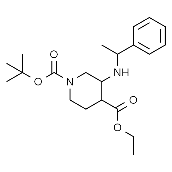 1-Boc-3-(1-苯基乙基氨基)哌啶-4-甲酸乙酯