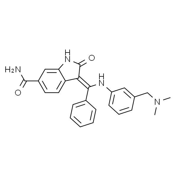 3-(((3-((二甲基氨基)甲基)苯基)氨基)苯基亚甲基)-2,3-二氢-2-氧代-1H-吲哚-6-甲酰胺