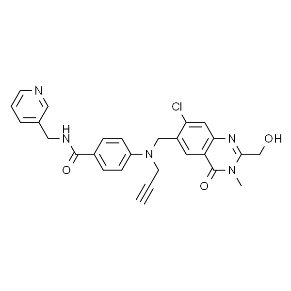 4-(((7-chloro-2-(hydroxymethyl)-3-methyl-4-oxo-3,4-dihydroquinazolin-6-yl)methyl)(prop-2-ynyl)amino)-N-(pyridin-3-ylmethyl)benza