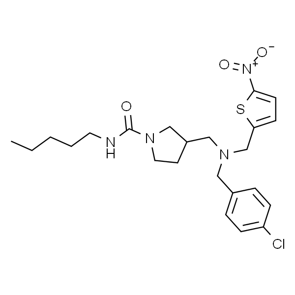 3-((4-氯苄基)(5-硝基噻吩-2-基)甲基)氨基)甲基)-N-戊基吡咯烷-1-甲酰胺