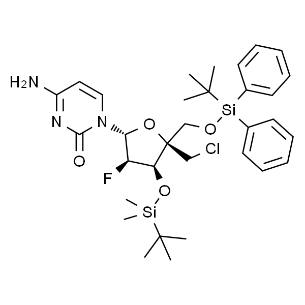 4-amino-1-((2R,3R,4R,5R)-4-((tert-butyldimethylsilyl)oxy)-5-(((tert-butyldiphenylsilyl)oxy)methyl)-5-(chloromethyl)-3-fluorotetrahydrofuran-2-yl)pyrimidin-2(1H)-one