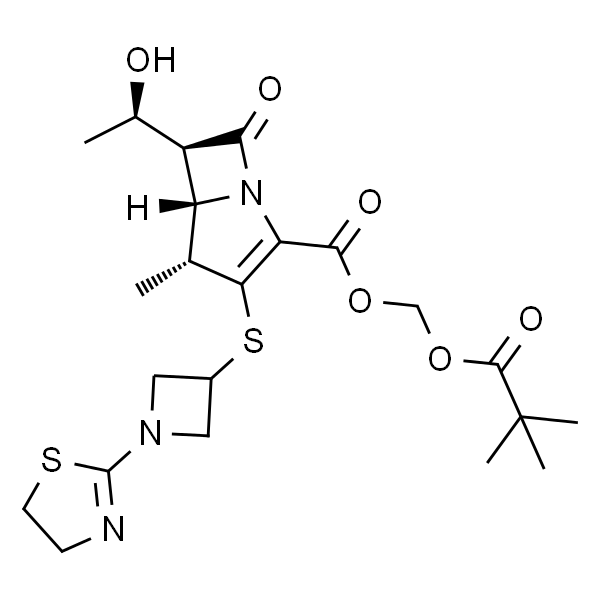 (4R,5S,6S)-(新戊酰氧基)甲基 3-((1-(4,5-二氢噻唑-2-基)氮杂环丁基-3-基)硫基)-6-((R)-1-羟乙基)-4-甲基-7-氧代-1-氮杂双环[3.2.0]庚-2-烯-2-羧酸酯