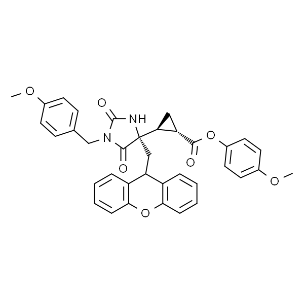 (1S,2S)-4-methoxybenzyl 2-((S)-4-((9H-xanthen-9-yl)methyl)-1-(4-methoxybenzyl)-2,5-dioxoimidazolidin-4-yl)cyclopropanecarboxylate