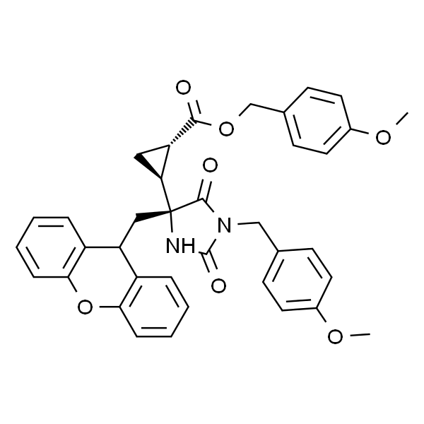 4-Methoxybenzyl (1S,2S)-2-((R)-4-((9H-xanthen-9-yl)methyl)-1-(4-methoxybenzyl)-2,5-dioxoimidazolidin-4-yl)cyclopropane-1-carboxylate