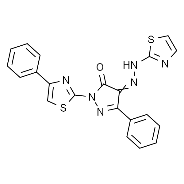 3-苯基-1-(4-苯基噻唑-2-基)-4-(2-(噻唑-2-基)亚肼基)-1H-吡唑-5(4H)-酮