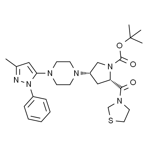 1-Pyrrolidinecarboxylic acid, 4-[4-(3-methyl-1-phenyl-1H-pyrazol-5-yl)-1-piperazinyl]-2-(3-thiazolidinylcarbonyl)-, 1,1-dimethyl