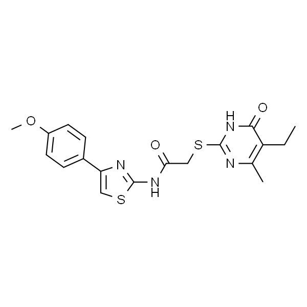 2-((5-乙基-4-甲基-6-氧代-1,6-二氢嘧啶-2-基)硫代)-N-(4-(4-甲氧基苯基)噻唑-2-基)乙酰胺