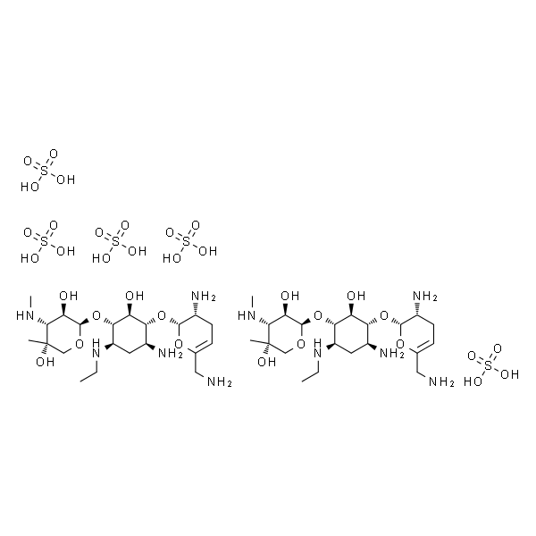 (2R,3R,4R,5R)-2-(((1S,2S,3R,4S,6R)-4-氨基-3-(((2S,3R)-3-氨基-6-(氨基甲基)-3,4-二氢-2H-吡喃-2-基)氧基)-6-(乙基氨基)-2-羟基环己基)氧基)-5-甲基-4-(甲基氨基)四氢-2H-吡喃-3,5-二醇 硫酸盐(2:5)