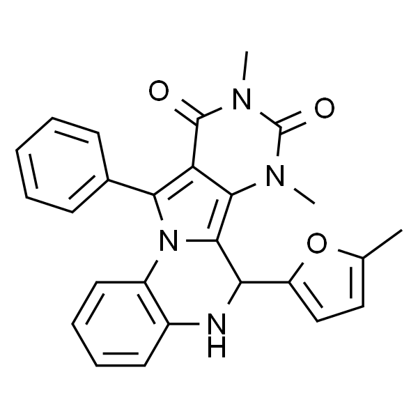 7,9-二甲基-6-(5-甲基呋喃-2-基)-11-苯基-5,6-二氢嘧啶并[4',5':3,4]吡咯并[1,2-a]喹喔啉-8,10(7H,9H)-二酮